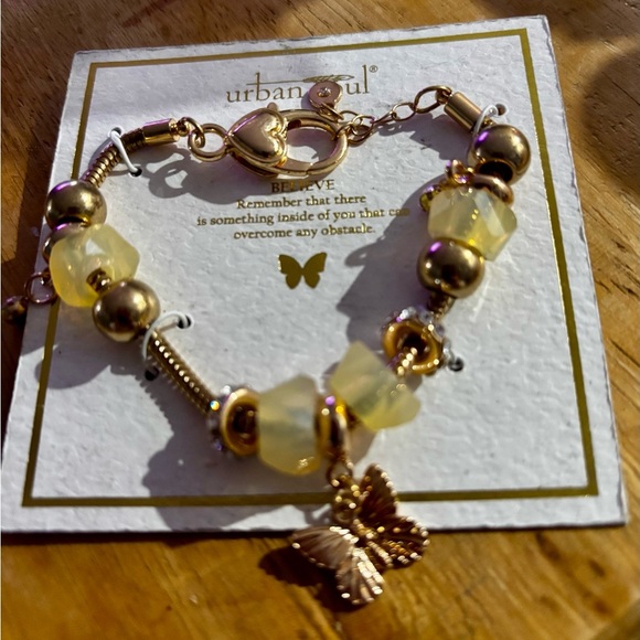 Jewelry - Gold tone butterfly Charm Bracelet urban soul
